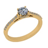 0.70 Ctw VS/SI1 Diamond 14K Yellow Gold Engagement Ring