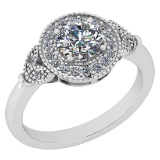 1.22 Ctw VS/SI1 Diamond 14K White Gold Wedding Halo Ring