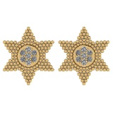 Certified 0.19 Ctw Diamond I1/I2 10k Yellow Gold Stud Earrings