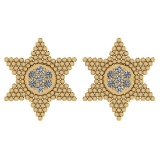 Certified 0.19 Ctw Diamond I1/I2 10k Yellow Gold Stud Earrings