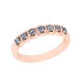 0.70 Ctw SI2/I1 Diamond 14K Rose Gold Eternity Band Ring