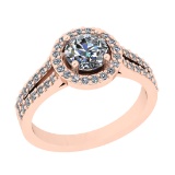 1.75 Ctw VS/SI1 Diamond 14K Rose Gold Engagement Halo Ring