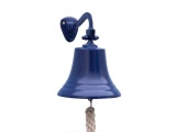 Solid Brass Hanging Ships Bell 11in. - Blue
