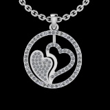 0.36 Ctw SI2/I1 Diamond 10K White Gold Victorian Necklace