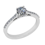 0.70 Ctw VS/SI1 Diamond 14K White Gold Engagement Ring