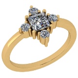 1.02 Ctw VS/SI1 Diamond 14K Yellow Gold Engagement Ring