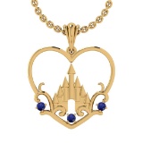 0.30 Ctw Blue Sapphire 14K Yellow Gold Necklace