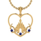 0.30 Ctw Blue Sapphire 14K Yellow Gold Necklace