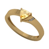 0.82 Ctw SI2/I1 Citrine And Diamond 10K Yellow Gold Ring