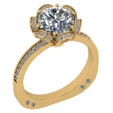 2.46 Ctw VS/SI1 Diamond 14K Yellow Gold Antique Style Wedding Ring