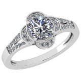 1.17 Ctw VS/SI1 Diamond 14K White Gold Engagement Ring