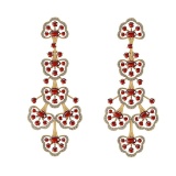 13.47 Ctw I2/I3 Garnet And Diamond 10K Yellow Gold Antique Style Earrings