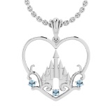 0.30 Ctw Blue Topaz 14K White Gold Necklace