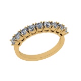 0.90 Ctw SI2/I1 Diamond 14K Yellow Gold Eternity Band Ring