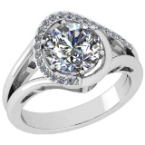 2.15 Ctw VS/SI1 Diamond 14K White Gold Engagement Ring