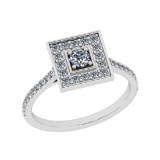 0.60 Ctw VS/SI1 Diamond 14K White Gold Engagement Halo Ring