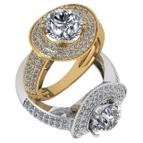 2.80 Ctw VS/SI1 Diamond 14K Yellow Gold Engagement Halo Ring