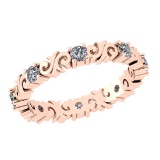 0.40 Ctw Diamond 14k Rose Gold Filigree Band Ring