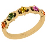 0.50 Ctw Multi Sapphire Style Prong Set 14K Yellow Gold Eternity Band Ring