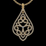 1.03 Ctw SI2/I1 Diamond 10K Yellow Gold Victorian Necklace