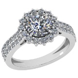 1.45 Ctw VS/SI1 Diamond 14K White Gold Engagement Halo Ring