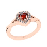 1.20 Ctw SI2/I1 Garnet And Diamond 10K Rose Gold Twisted Engagement Ring