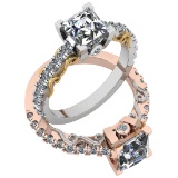 1.88 Ctw VS/SI1 Diamond 14K Yellow And White Gold Bridal Wedding Ring