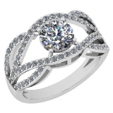 1.79 Ctw VS/SI1 Diamond Style Prong Set 14K White Gold Engagement Ring