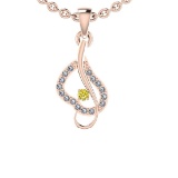 0.15 Ctw I2/I3 Treated Fancy Yellow And White Diamond 14K Rose Gold Pendant