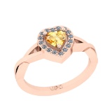 1.20 Ctw SI2/I1 Citrine And Diamond 10K Rose Gold Twisted Engagement Ring