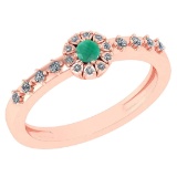 0.27 Ctw I2/I3 Emerald And Diamond 14K Rose Gold Ring