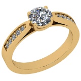 1.23 Ctw VS/SI1 Diamond 14K Yellow Gold Ring