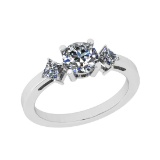 1.20 Ctw VS/SI1 Diamond 14K White Gold Three Psc Ring