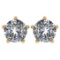 CERTIFIED 1 CTW ROUND E/VS1 DIAMOND (LAB GROWN IGI Certified DIAMOND SOLITAIRE EARRINGS ) IN 14K YEL