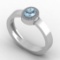 0.48 Ctw SI2/I1 Blue Topaz And Diamond 10K White Gold Ring