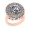 3.85 Ctw VS/SI1 Diamond 14K Rose Gold Anniversary Halo Ring