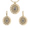 3.05 Ctw VS/SI1 Diamond 14K Yellow Gold Pendant+Earrings Set