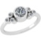 1.26 Ctw VS/SI1 Diamond Style Bezel Set 14K White Gold Engagement Ring