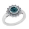 1.49 Ctw I2/I3 Treated Fancy Blue And White Diamond 14K White Gold Ring