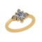 1.08 Ctw VS/SI1 Diamond 14K Yellow Gold Ring