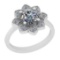 1.65 Ctw SI2/I1 Diamond 14K White Gold Vintage Style Wedding Ring