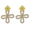 1.28 Ctw I2/I3 Treated Fancy Yellow And White Diamond 14K Yellow Gold Stud Earrings