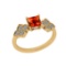 0.46 Ctw SI2/I1 Orange Sapphire And Diamond 14K Yellow Gold Ring