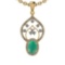 1.98 Ctw SI2/I1 Emerald And Diamond 14K Yellow Gold Vintage Style Pendant