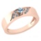 0.19 Ctw Aquamarine And Diamond 18K Rose Gold Halo Ring