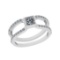 0.76 Ctw SI2/I1 Diamond Style Bezel Set 14K White Gold Split Shank Ring