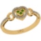 0.26 Ctw SI2/I1 Peridot And Diamond 10k Yellow Gold Cluster Engagement Ring