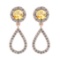 0.96 Ctw SI2/I1 Citrine And Diamond 10k Rose Gold Dangling Earrings