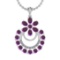 2.80 CtwSI2/I1 Amethyst And Diamond 14K White Gold Necklace