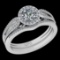 1.02 Ctw VS/SI1 Diamond 10K White Gold Engagement Halo Set Ring